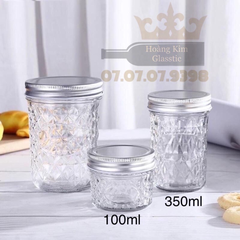 10 HỦ THUỶ TINH KIM CƯƠNG 100ml/ 350ml