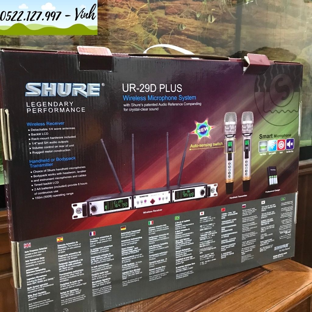 Micro không dây SHURE UR29D PLUS  - Gia Khang Shop