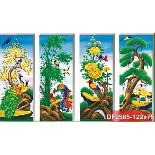Tranh đính đá Tùng Cúc Trúc Mai DF2585-122x75cm (chưa đính)