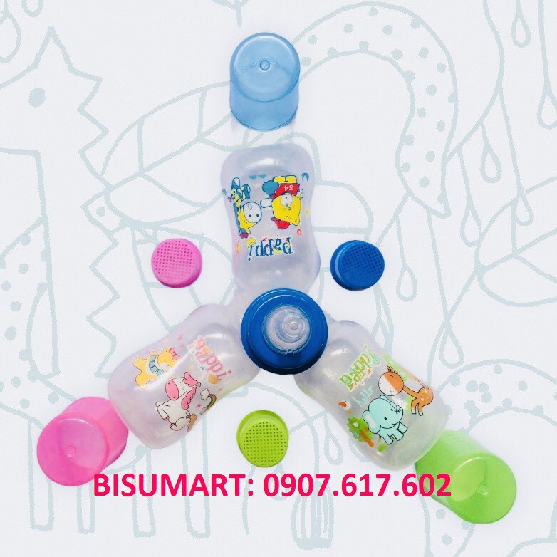 Bình sữa cổ hẹp PAPPI nhựa PP Thailand 125ml
