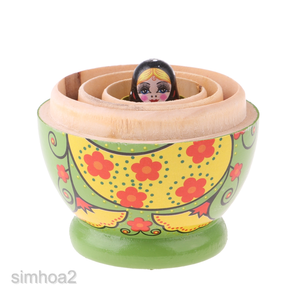 Bộ 5 Búp Bê Phong Cách Nga Matryoshka Bằng Gỗ