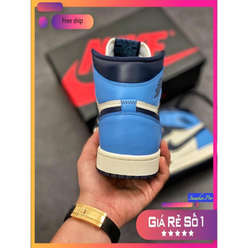 Giày thể thao AIR Jordan 1 Retro High Obsidian UNC cổ cao dành cho nam nữ