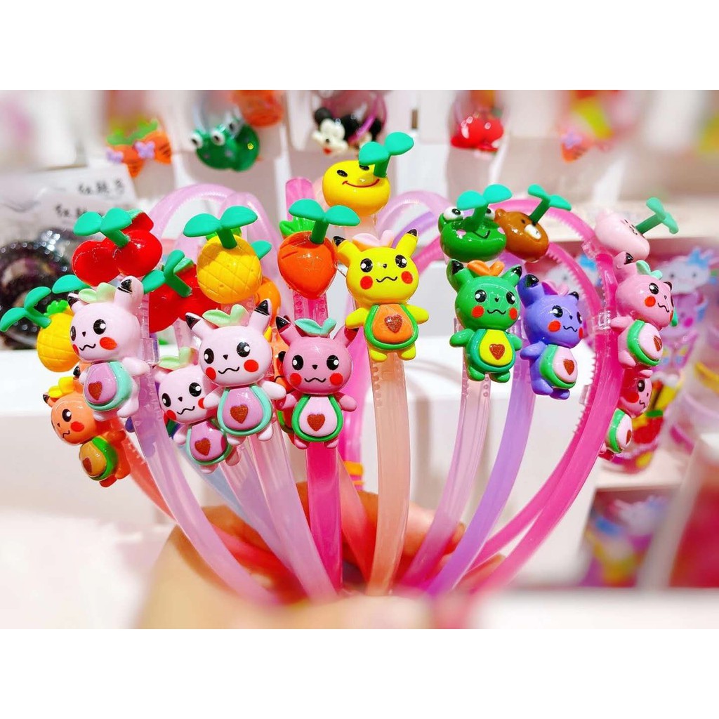 Cài tóc trái cây+thú cưng cho bé gái siêu cute 3D hoạt hình cao cấp