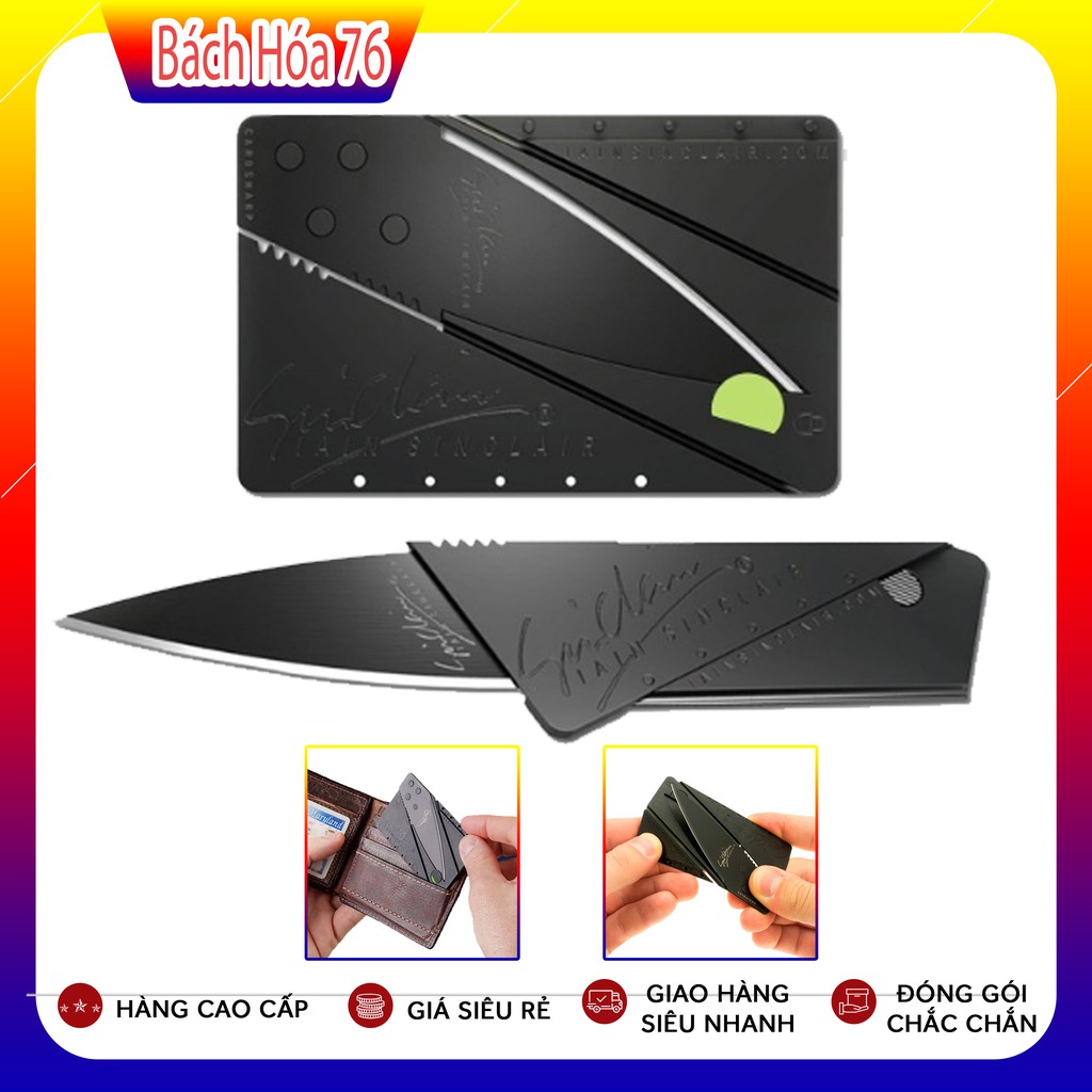 Dao Phượt Xếp Đa Năng Hình Thẻ ATM - Dao Gấp Xếp Gọn - Cao Cấp - Bỏ Ví Bóp Nam