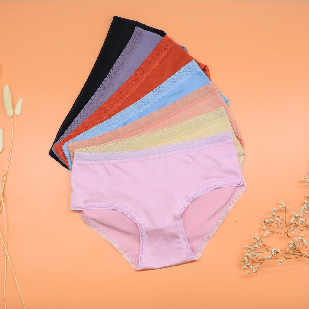 Quần lót nữ cotton kháng khuẩn cao cấp bigsize AMYRA cạp ren lưới y tế thoáng mát mềm mịn ql019