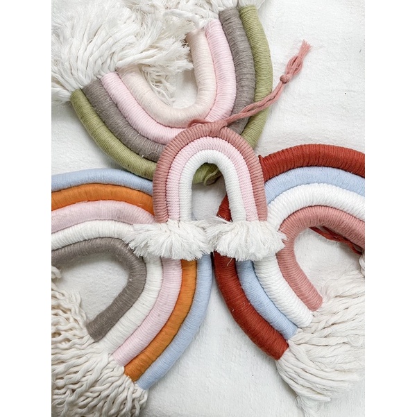 Cầu Vồng 10CM Macrame Treo Tường, Trang Trí