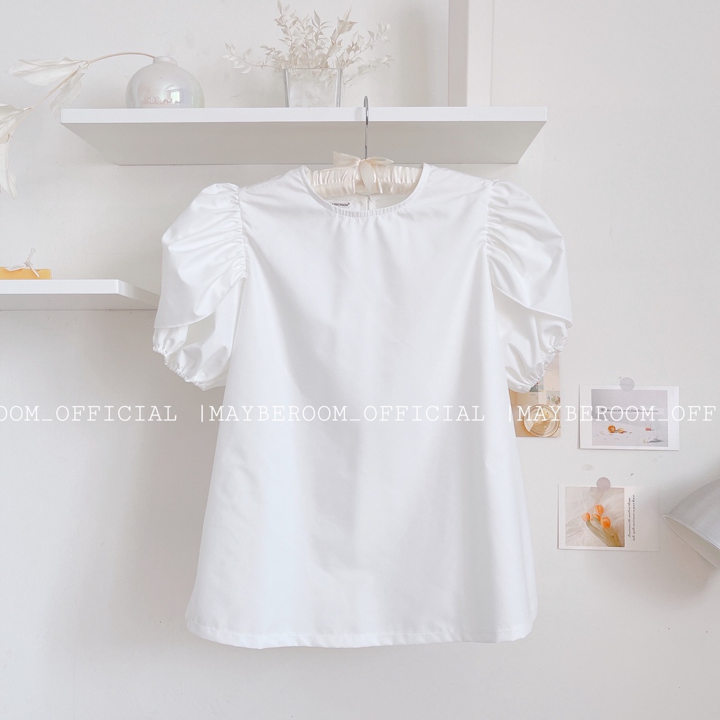 Áo sơ mi tay bồng Macaron Mayberoom