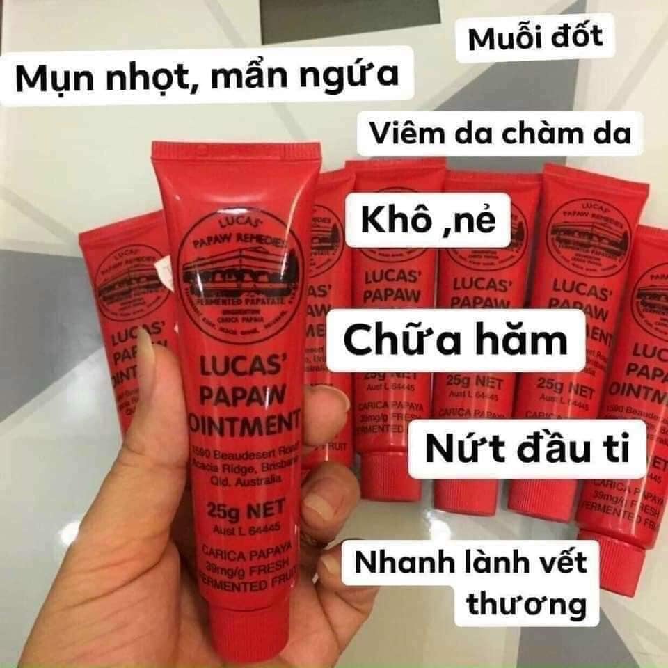 Kem đa năng Lucas' Papaw Ointment đu đủ của Úc 25g, kem bôi nẻ, hăm tã, phỏng da, dị ứng...