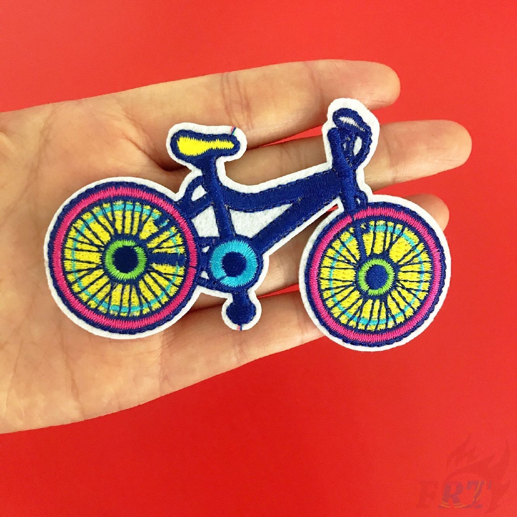 Hình dán vải ủi khâu hình xe đạp/ xe máy/ tai nghe/ điện thoại đa dạng