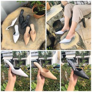 Dép sục nhọn da mềm gót nhọn 5p