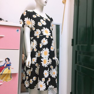 Váy bầu hoa cúc họa mi to