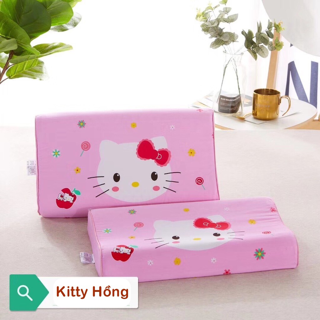 Gối cao su non trẻ em hoạt hình 3D vỏ gối Cotton mềm mát