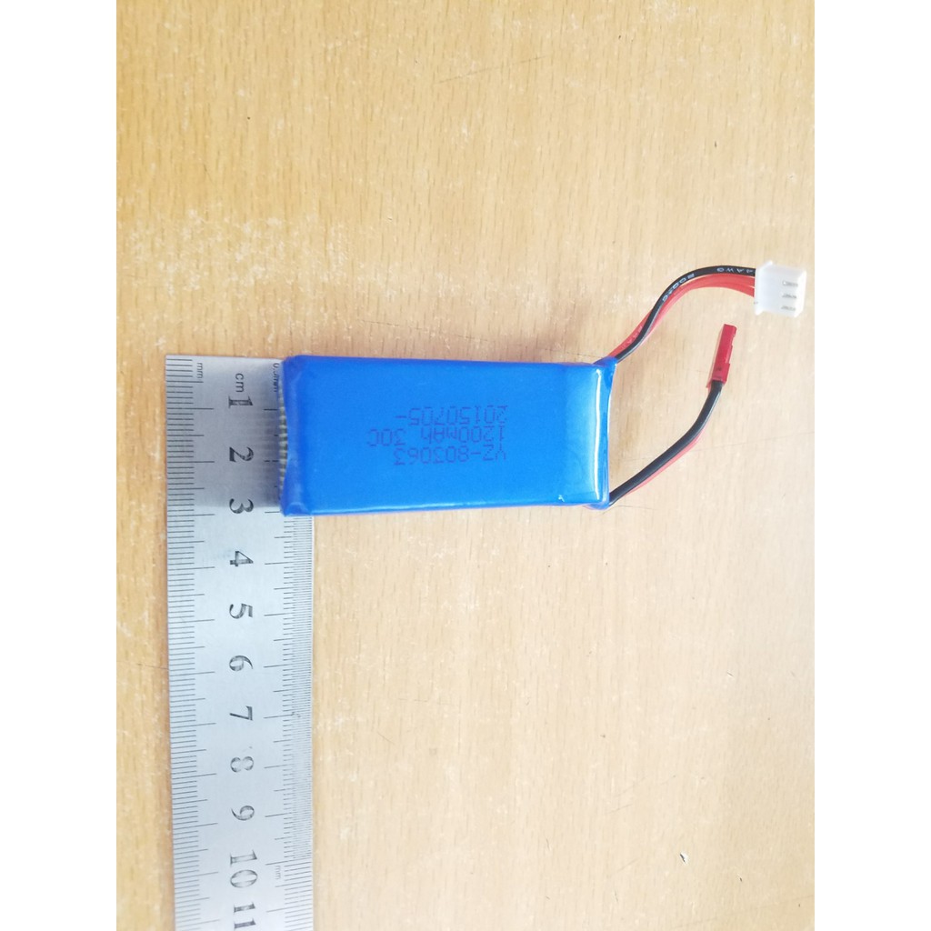 Pin sạc lipo 7.4v 1200mah chân cắm đỏ JST dùng cho máy bay quad cỡ lớn H16 X9,hay các sản phẩm điều khiển từ xa khác
