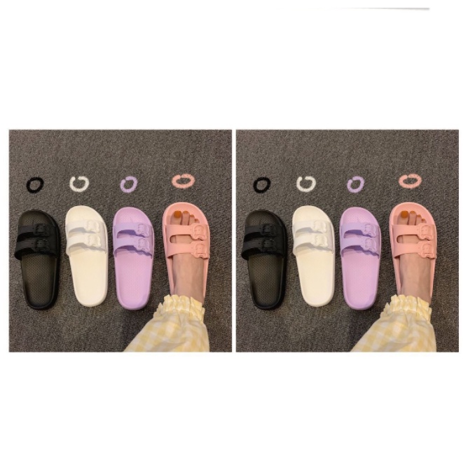 Dép đi trong nhà tắm mềm mại thoải mái chống trượt màu hồng dễ thương đơn giản