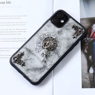 Ốp lưng Chrome Heart logo kim loại nổi Iphone XS Max / Iphone 11 ProMax