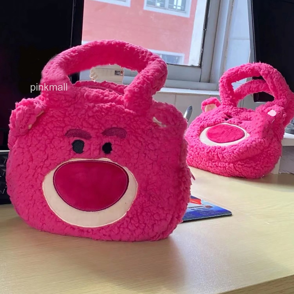 Túi tote nhân vật hoạt hình dễ thương, mới lạ, túi tote nhung, trâm cài hoạt hình ngẫu nhiên miễn phí, thời trang đa dạng cho bạn gái lựa chọn