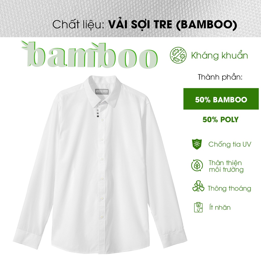Áo Sơ Mi Nam Tay Dài Màu Trắng Đen Trơn Đơn Giản Thương Hiệu Y2010 M26 20673|YaMe|