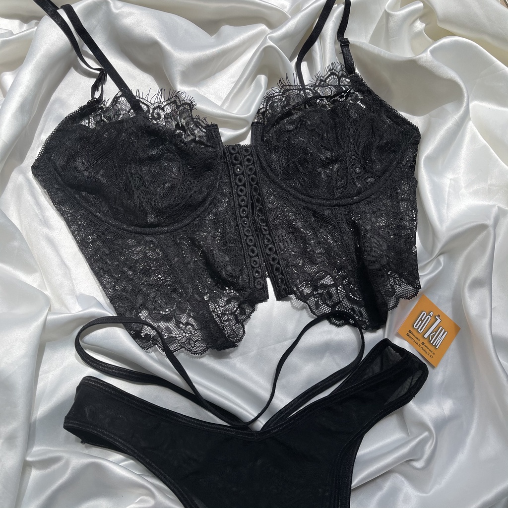 Áo Bralette ren gọng không kèm mút đan dây trước ngực Cô Kim 7 | BigBuy360 - bigbuy360.vn