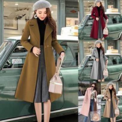 Áo Khoác Dạ Dáng Dài Túi Ngang Cao Cấp Hàng Quảng Châu Đai Ngang Dáng Đẹp | BigBuy360 - bigbuy360.vn