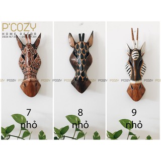 Đầu thú gỗ trang trí - size nhỏ