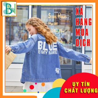 Áo khoác jean unisex nữ blue is my name benny jean knjb01001