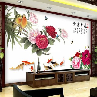 Tranh Decal Dán Tường Hoa Mẫu Đơn 03