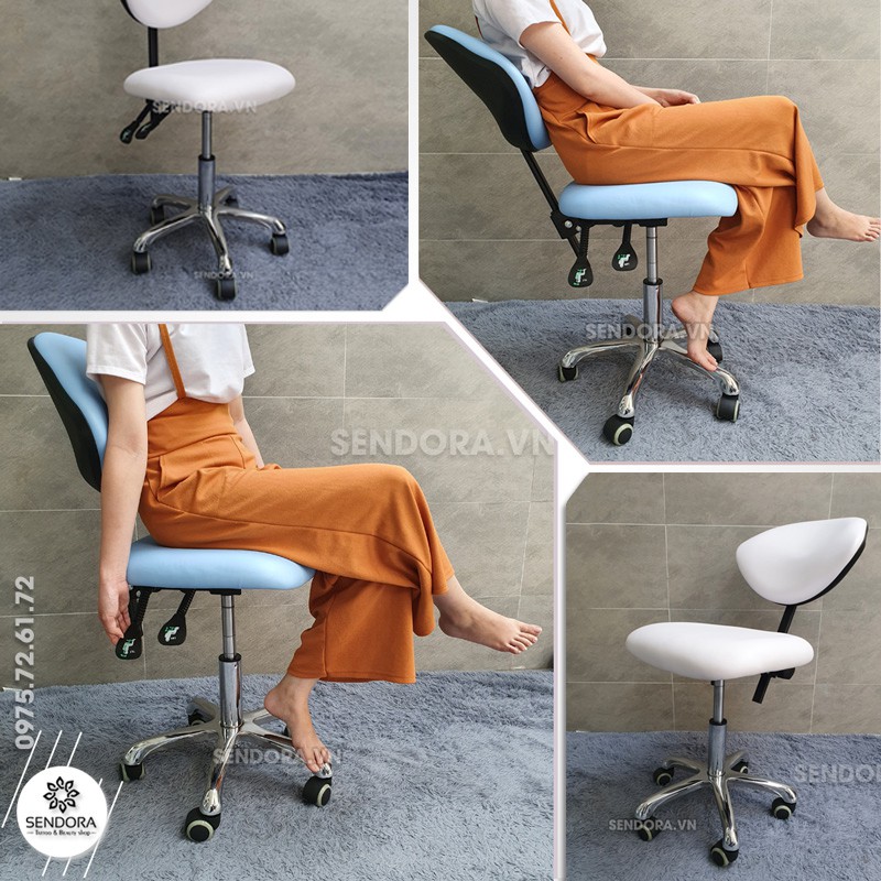 Ghế xoay Spa cao cấp tựa lưng cao 4 màu Hi-MEC HMBS-7034