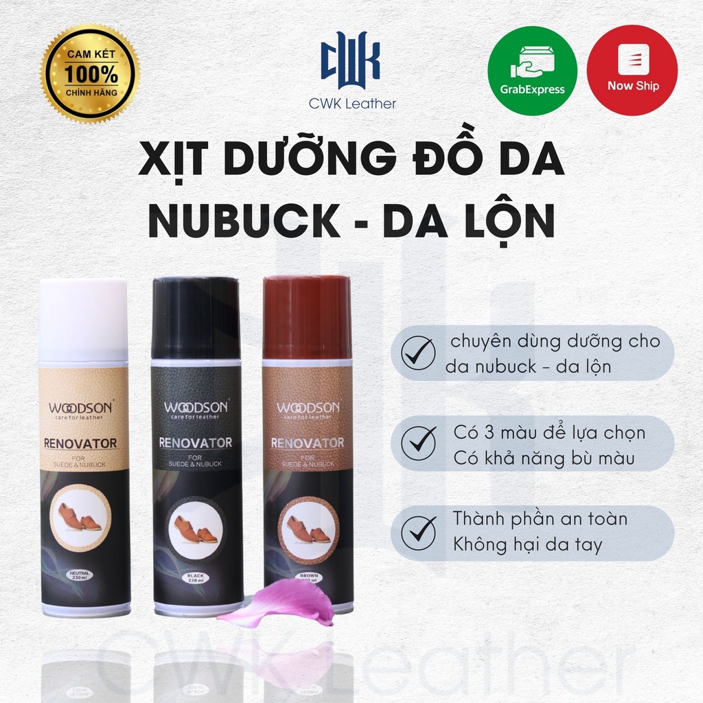 [Chính hãng] Chai xịt dưỡng nubuck và da lộn Woodson: giày, túi xách, ví, áo da lộn