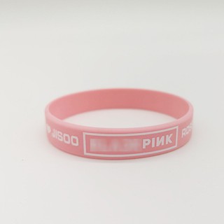 Vòng tay silicon Blackpink Lisa Jisoo Jennie Rose lắc tay cao su dễ thương trắng hồng