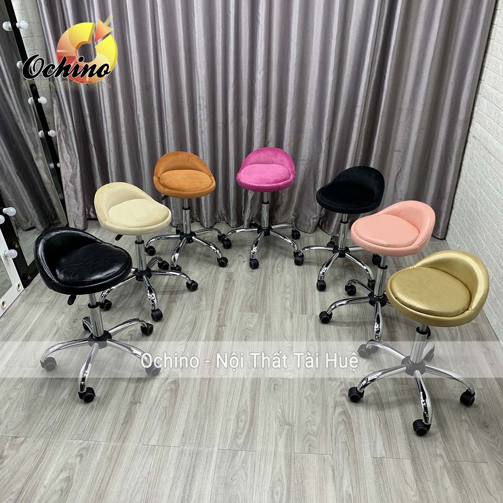 Ghế Xoay Trang Điểm, Ghế Spa Phun Săm Mặt Nhỏ Bọc Da Cao Cấp Xoay 360 Độ mẫu Tựa Thấp ( Hình Thật Shop Chụp)