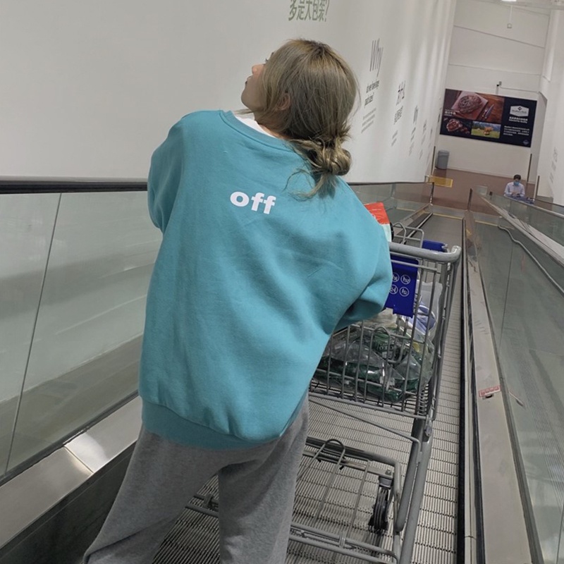 Áo Sweater Tay Dài In Chữ Tiếng Anh Kiểu Hàn Quốc Xinh Xắn Cho Nữ