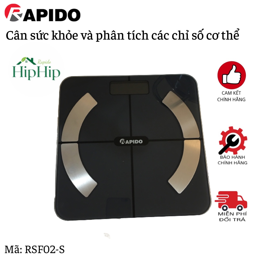 Cân sức khỏe và phân tích các chỉ số cơ thể, cân điện tử sức khỏe Rapido RSF02-S