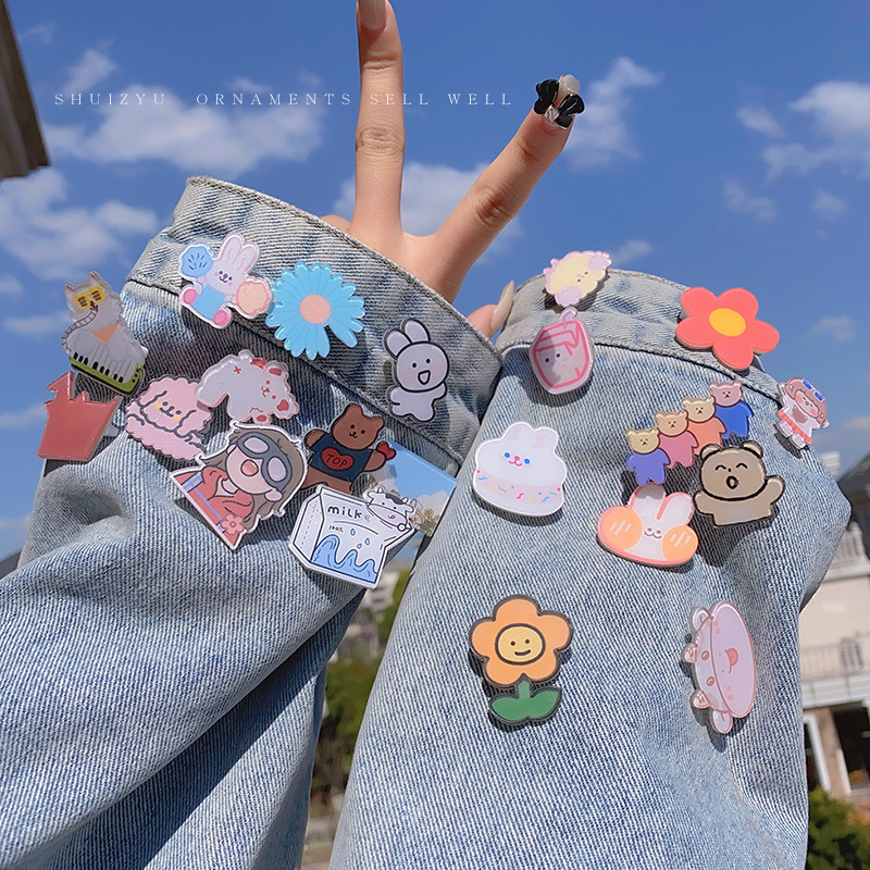 Korea Cute Cartoon Brooch Pin Badge Accessory Children Bag Decoration