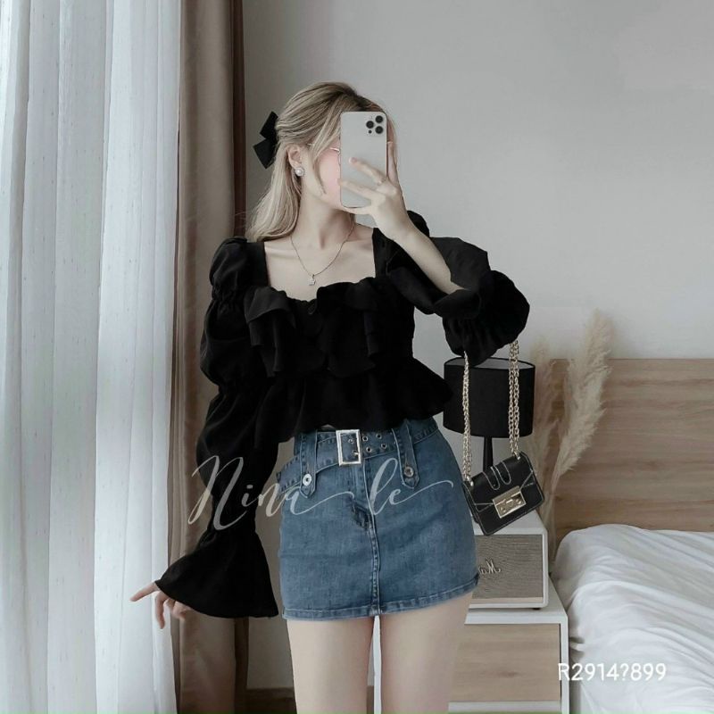 Chân váy jeans tặng kèm thắt lưng hàng cao cấp U-Ng