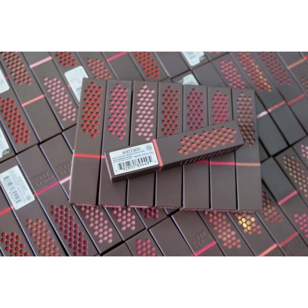 Son thỏi hữu cơ Burt’s Bee Lipstick không chì màu 522, 511, 524, 530