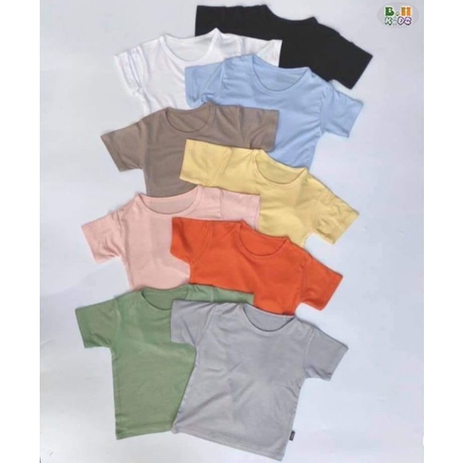 Áo bún thun lạnh cho bé cộc tay màu trơn chất đẹp mát