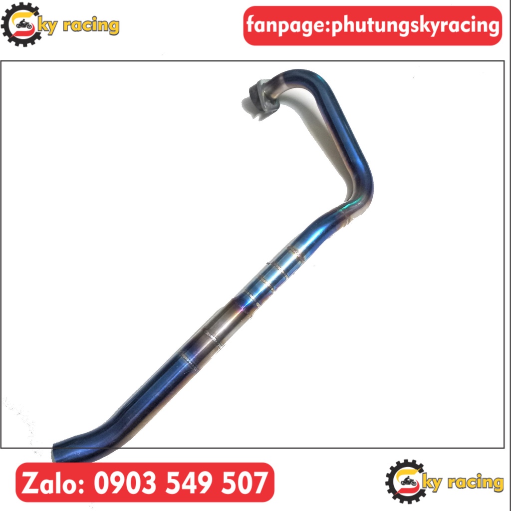 Cổ pô inox 304 lên màu dành cho xe Raider xang cơ