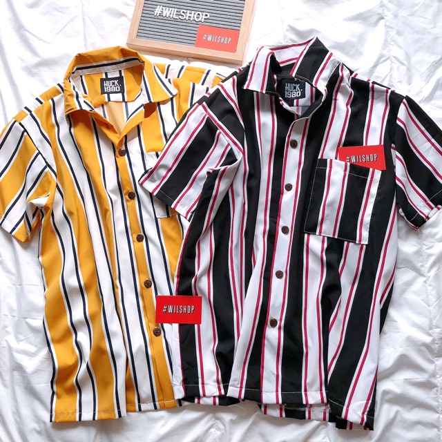 (FREESIZE) ÁO SƠ MI SỌC DỌC UNISEX