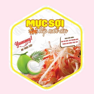 55 tem lục giác - mực sợi hấp nước dừa - 7x8cm