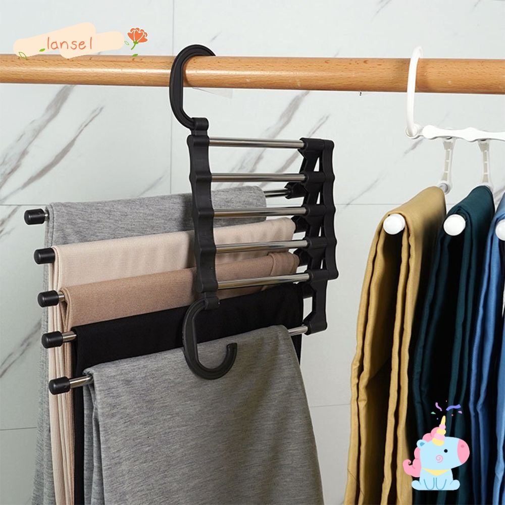Móc Treo Quần Áo 5 Trong 1 Bền Chống Trượt Sắp Xếp Gọn Gàng