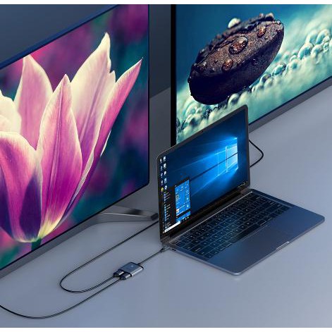 Hub Chuyển Đổi Type-C To 2HDMI + 1PD Cho Macbook Air Pro Samsung Huawei - Thương Hiệu Baseus