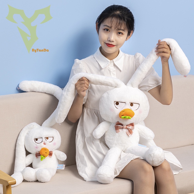 Mới Tai dài Thỏ Búp bê Sang trọng Cà rốt Mũi kéo dài Đồ chơi Thỏ Biểu cảm Hài hước Búp bê Thỏ Đồ chơi trẻ em Quà tặng sinh nhật 95cm / 110cm