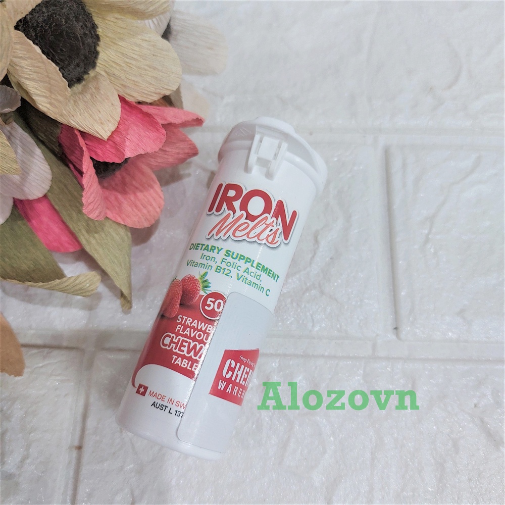 Iron Melts - Viên Bổ Sung Sắt, Acid Folic, Vitamin B12 Và Vitamin C, 50 viên