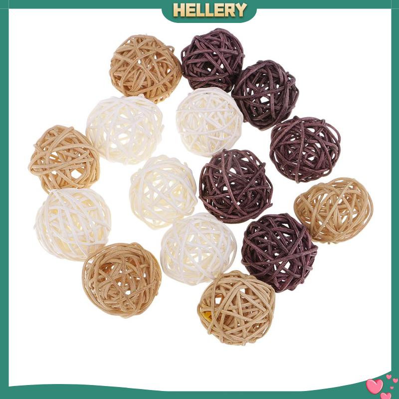 [HelleryVN] Set 15 Quả Cầu Mây Tự Nhiên 3cm Trang Trí Tiệc Cưới / Nội Thất Nhà