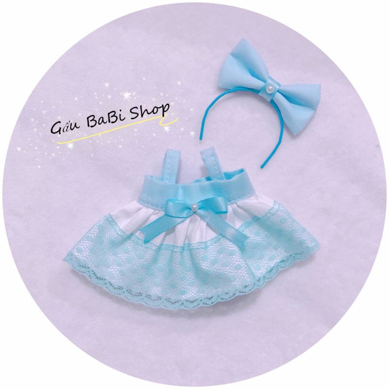 Đầm búp bê tông xanh size 1/8 baboliy, 5inch, ob11, ddf, babies, xinji, blythe, animator 40cm