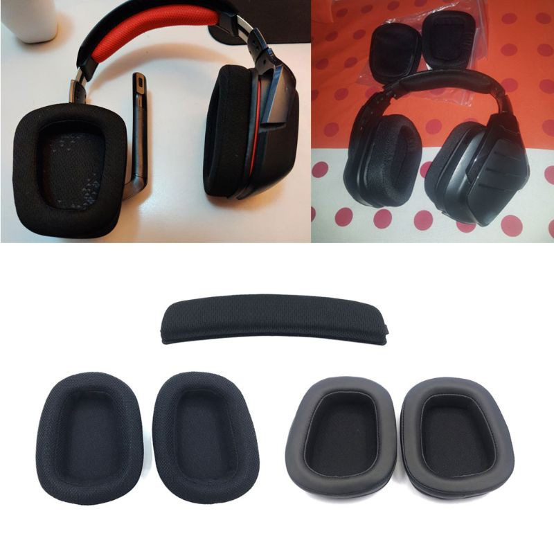 Đệm Xốp Cotton Phối Lưới Thoáng Khí Bọc Đầu Tai Nghe Cho Logitech G633 G933