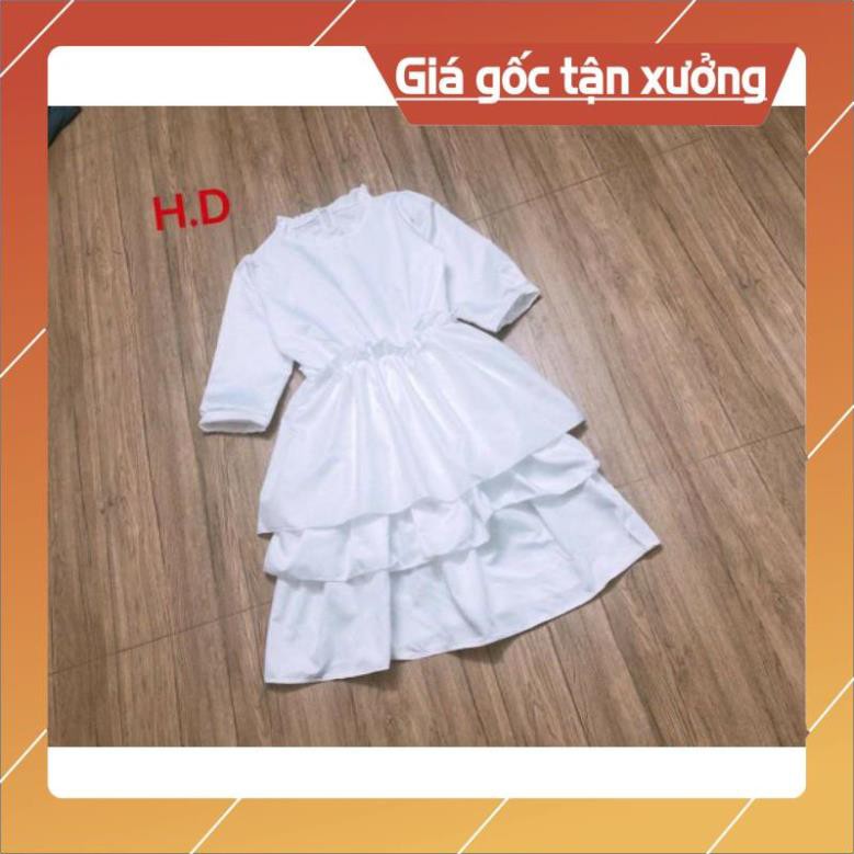 (RẺ VÔ ĐỊCH)VÁY BABYDOLL XẾP TẦNG ❤ Đầm trắng dài công chúa(ảnh thật + Video shop tự quay)❤Đầm nữ dự tiệc ba tầng giá rẻ