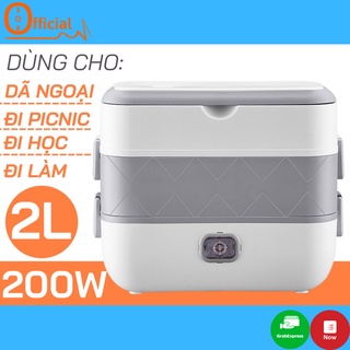 Hộp Cơm Cắm Điện 2 Tầng Cắm Điện Đa Năng, Hâm Nóng Và Tự Nấu Chín Thức Ăn Với 4 Hộp Inox Tiện Lợi