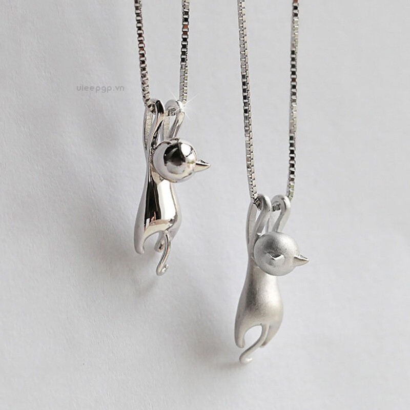 Vòng cổ Mặt Hình Mèo Màu Vàng / Bạc Thời Trang Cho Nữ
