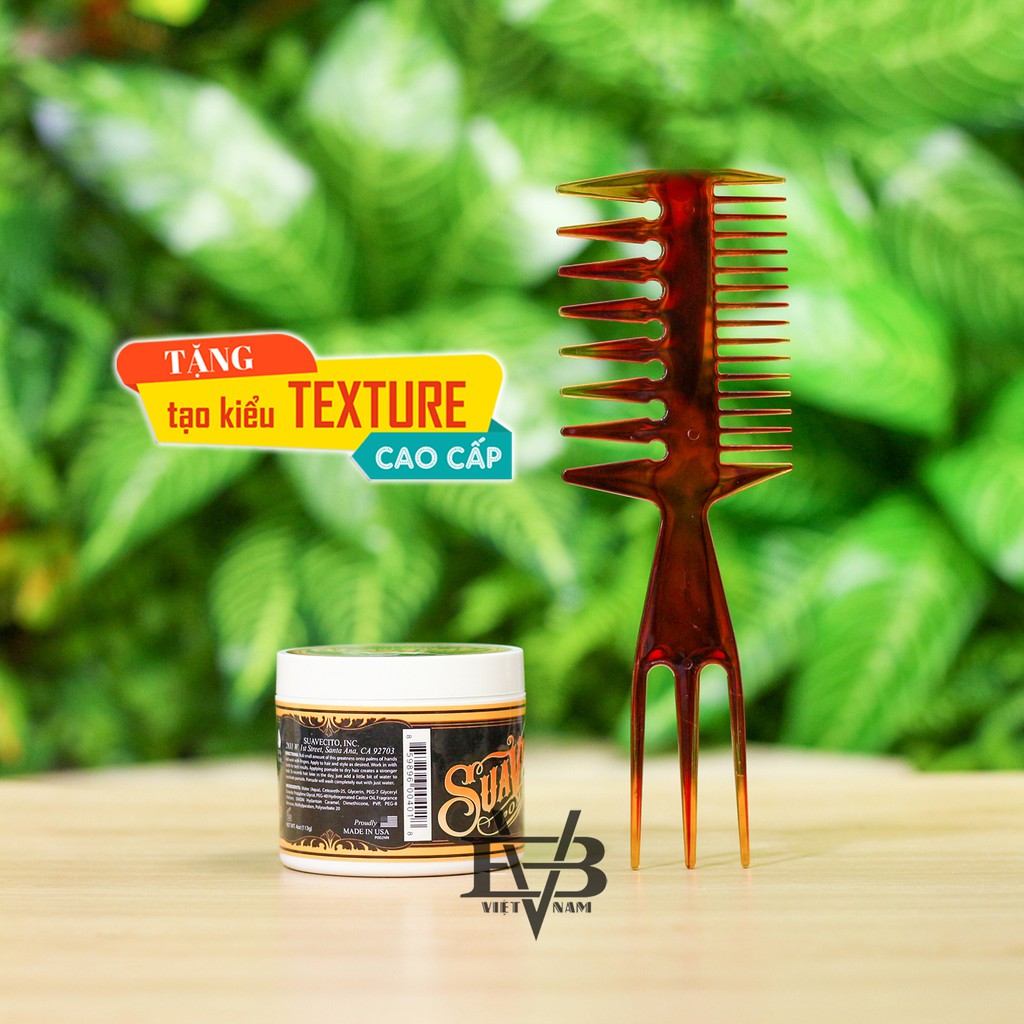 Pomade gốc nước Suavecito Firme Hold Pomade 113g 100% nhập khẩu USA + Tặng lược tạo Texture cao cấp